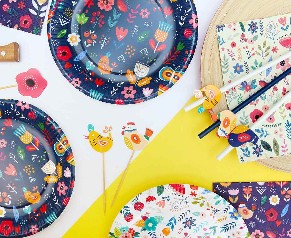 Paper plates Summer collection - Have fun (dark), 18 cm/ 6 pcs. EOL